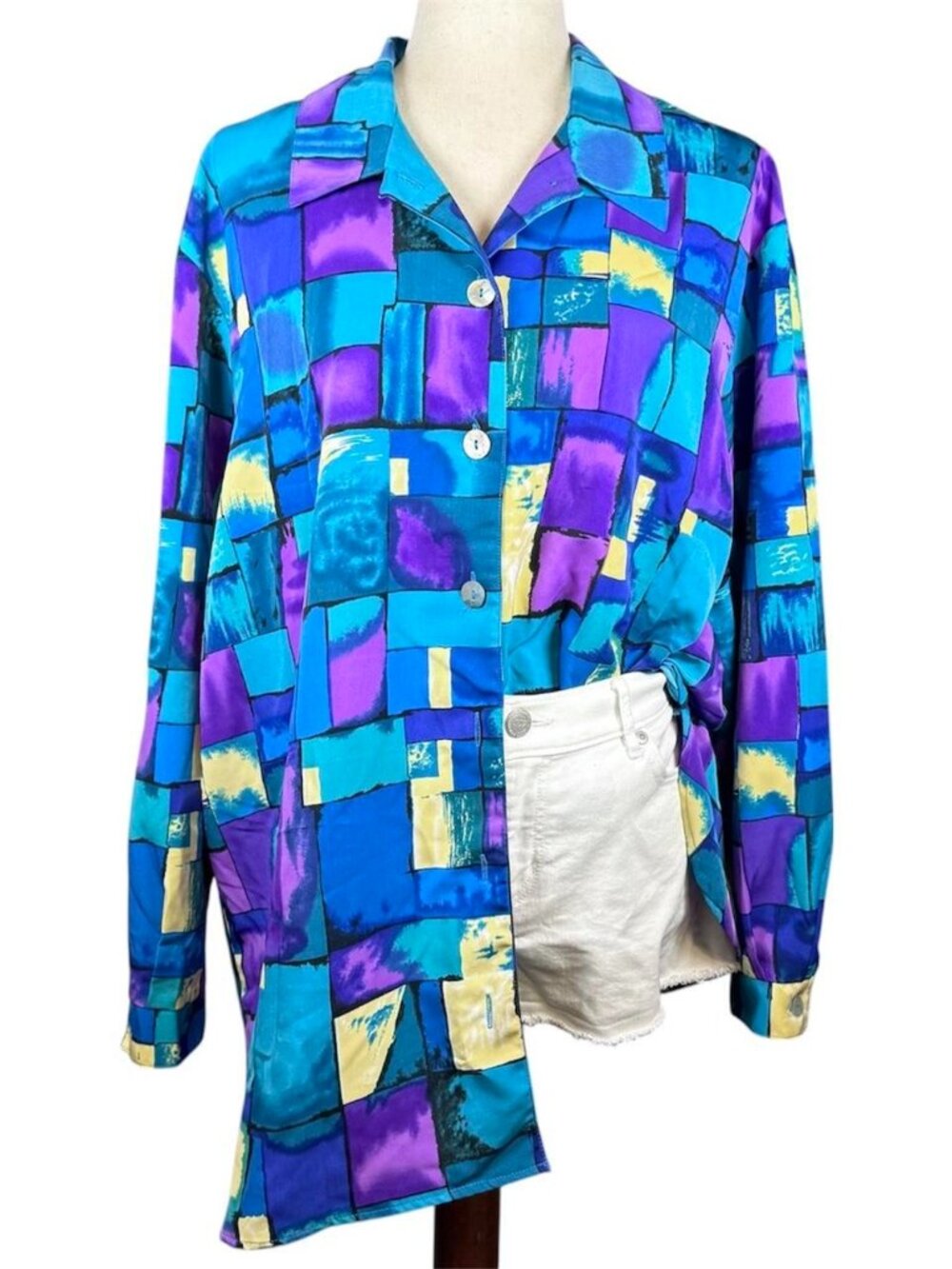 TEDDI Vintage 1980s geometric button up